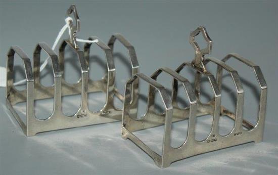 Pair of silver toast racks